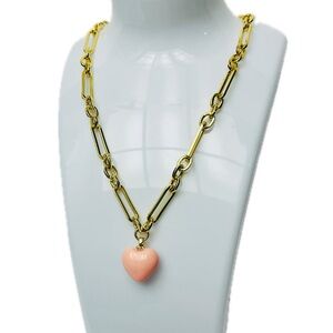 NWT ⚜️💖⚜️ House of Harlow 1960 Pink Hand Painted Heart Charm Necklace